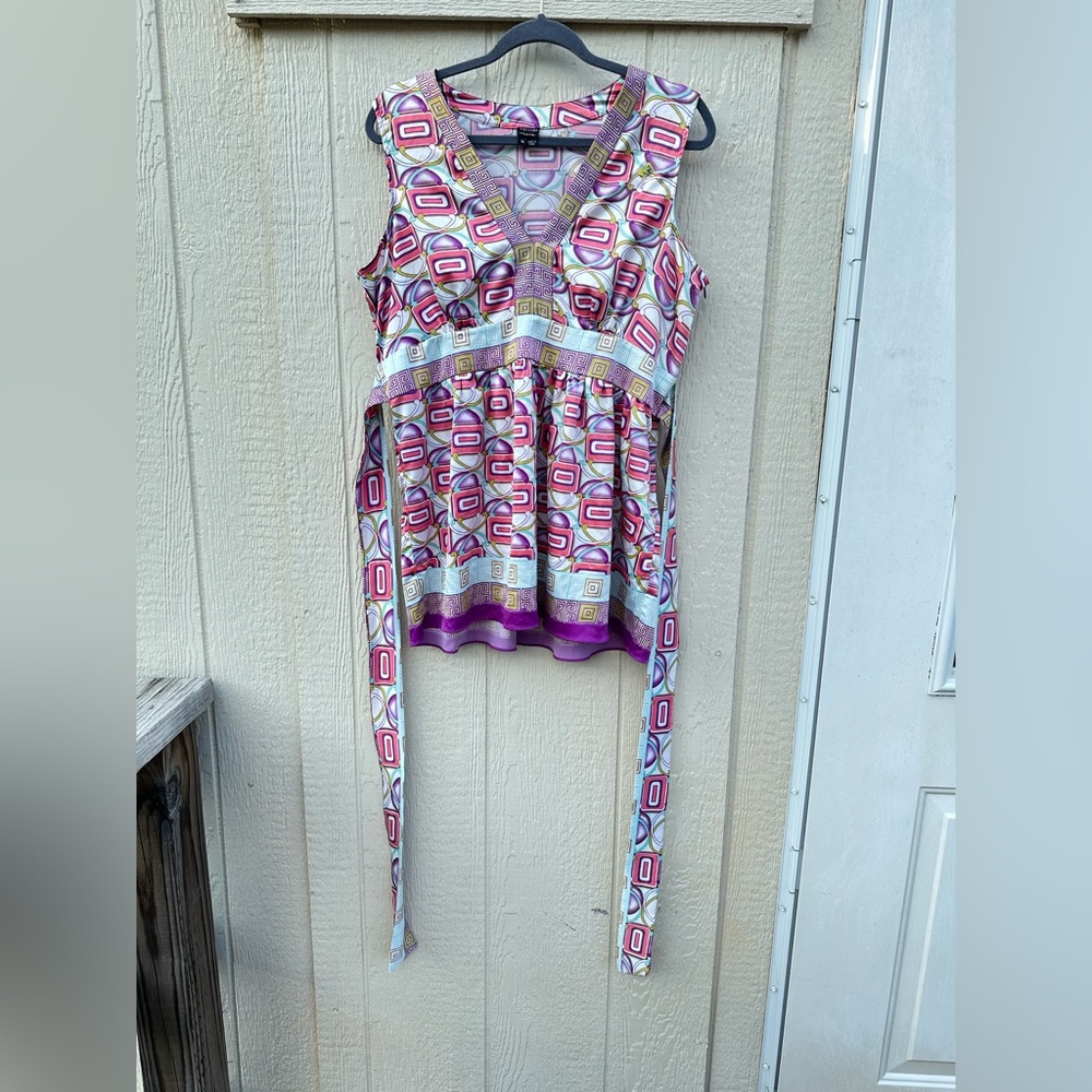 Nicole Multicolor Geometric Sleeveless Blouse